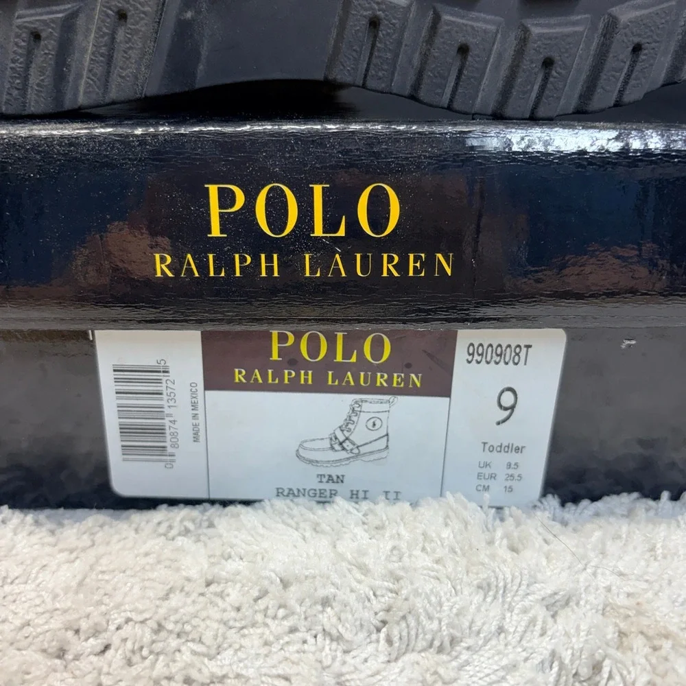 Polo Ralph Lauren Ranger Hi II Tan Leather Toddler Boots Size 9 990908T